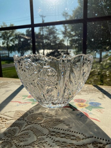 Small pressed glass - glass, roses